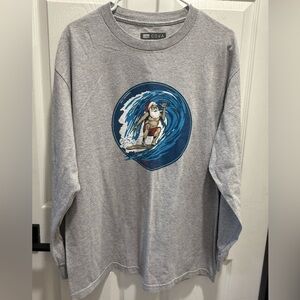 Cova Gray Long Sleeve Surf Graphic Tee